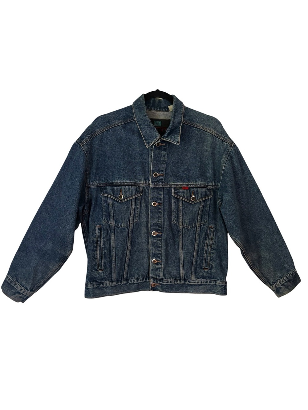 Vintage Oversized Denim Jacket Blue Mid-Wash